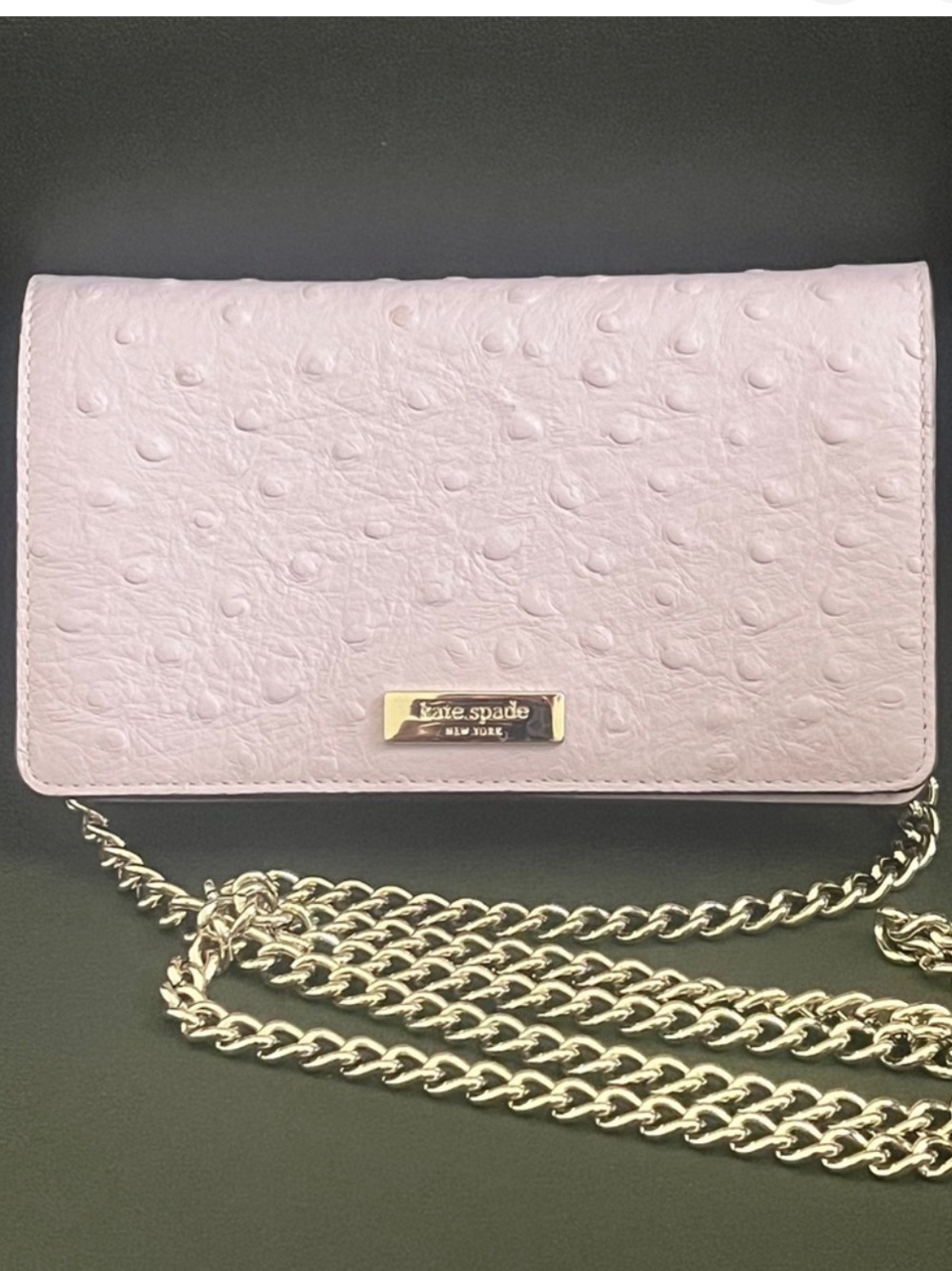 Kate Spade Lavender Ostrich Embossed Leather Crossbody
